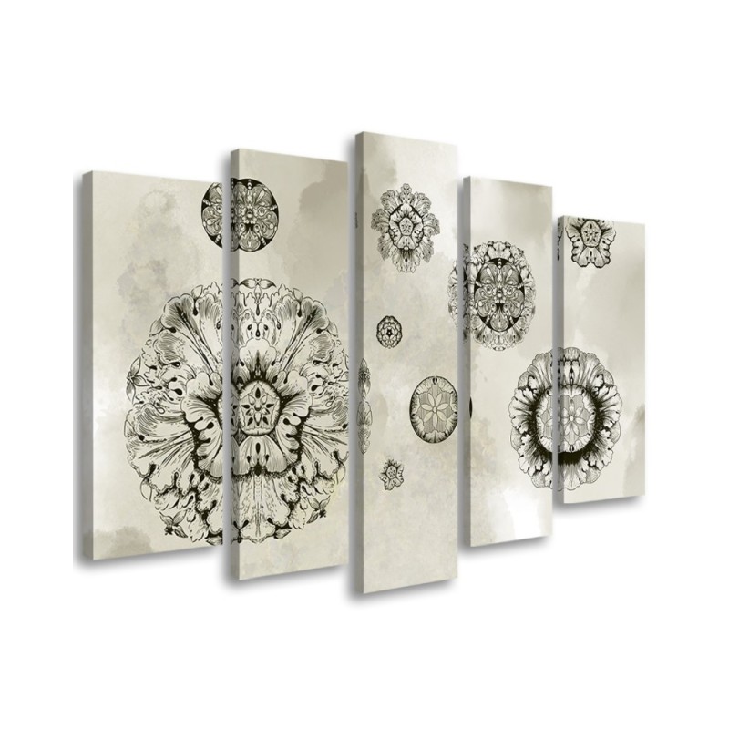 Leinwandbild modern - Florale geometrische Formen | Feeby