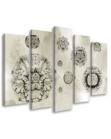 Wall art painting for living room - Floral geometric shapes | FEEBY