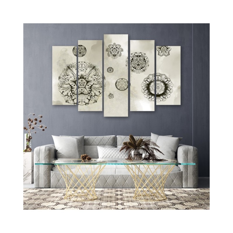 Leinwandbild modern - Florale geometrische Formen | Feeby