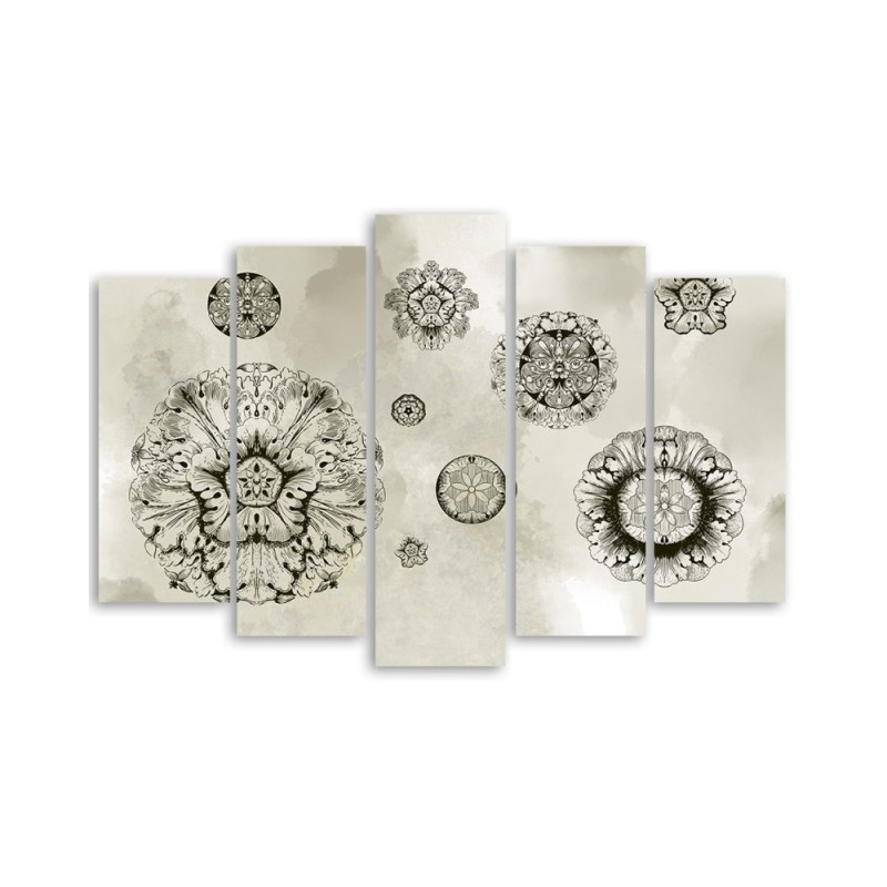 Leinwandbild modern - Florale geometrische Formen | Feeby