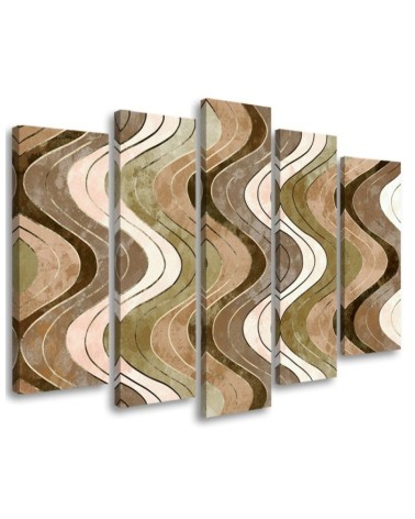 Five-part picture for living room - Vertical wavy lines | FEEBY