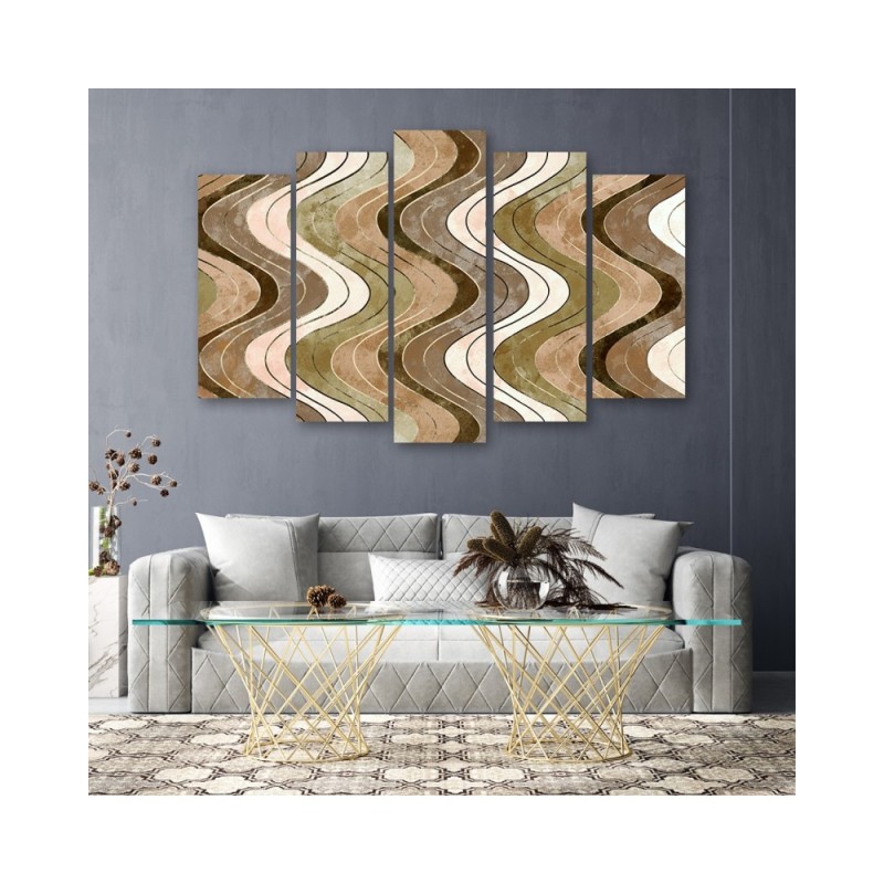 Bild auf Leinwand - Vertikale wellige Linien | Feeby