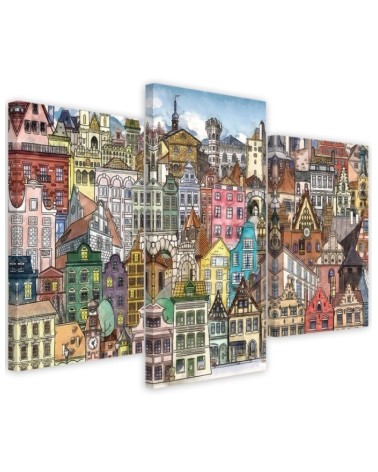 Children's triptych - Colourful city | FEEBY