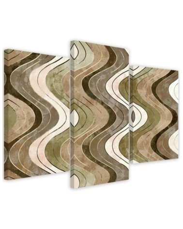 Triptych wall painting - Vertical wavy lines | FEEBY