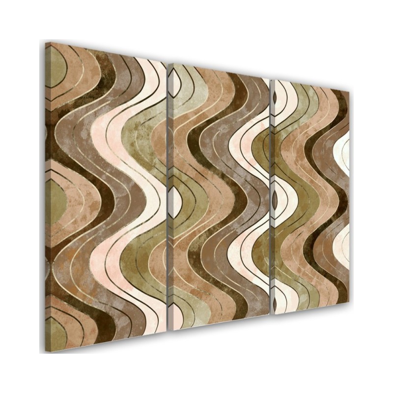 Triptych canvas painting - Vertical wavy lines | FEEBY