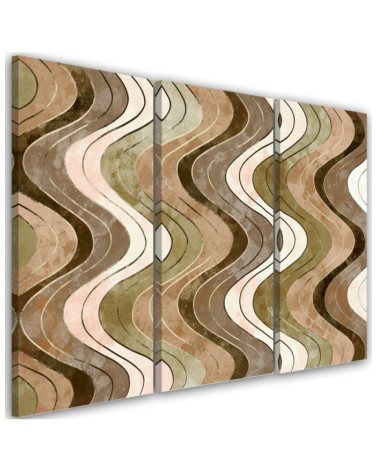 Triptych canvas painting - Vertical wavy lines | FEEBY
