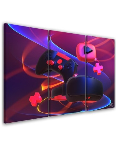 Canvas print for teenager room triptych - Player set | FEEBY