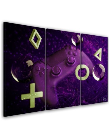 Canvas print for a teenager's room triptych - Gaming console | FEEBY