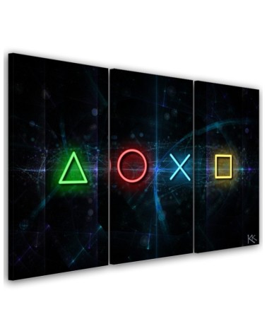 Canvas print triptychs for gamers room - Controller buttons | FEEBY