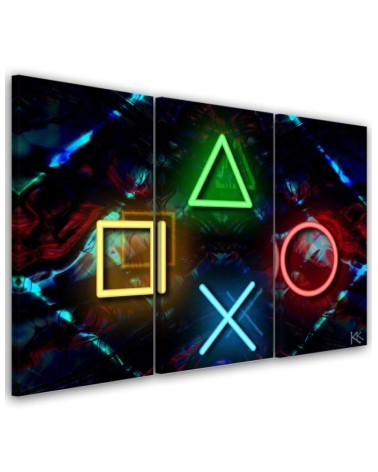 Canvas print for a teenager's room triptych - Computer games | FEEBY