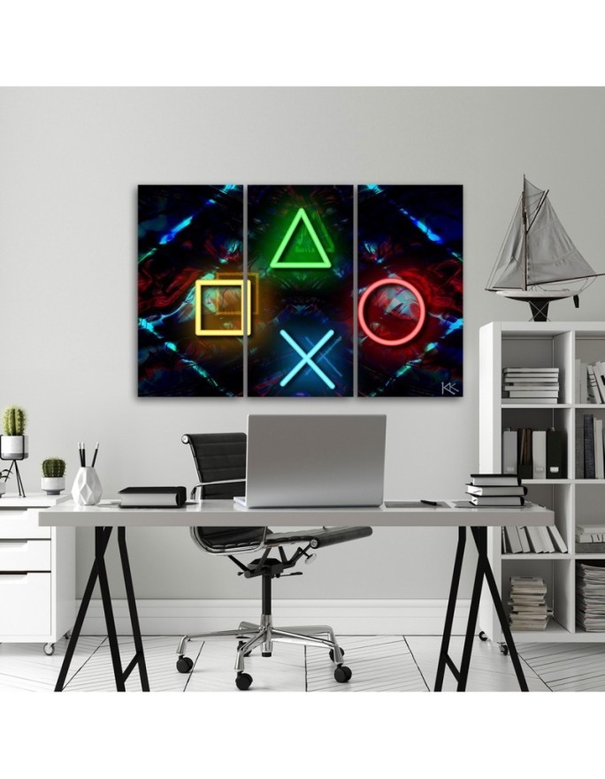 Canvas print for a teenager's room triptych - Computer games | FEEBY