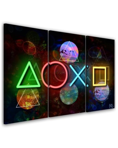 3-part picture on Canvas - Gaming console | FEEBY