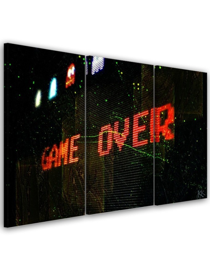 Obraz na ścianę tryptyk - Game Over dla gracza | FEEBY