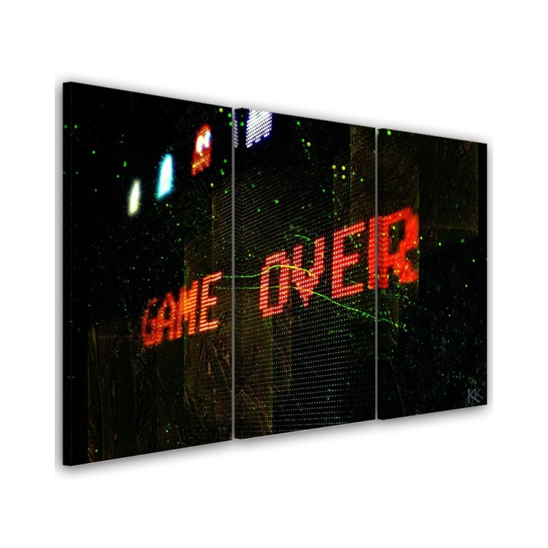 Obraz na ścianę tryptyk - Game Over dla gracza | FEEBY