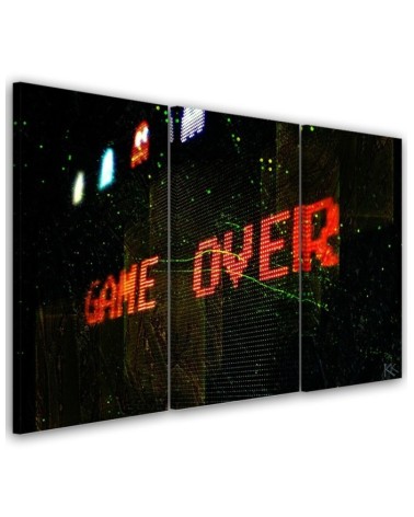 Triptych wall art painting - Game Over for the gamer | FEEBY