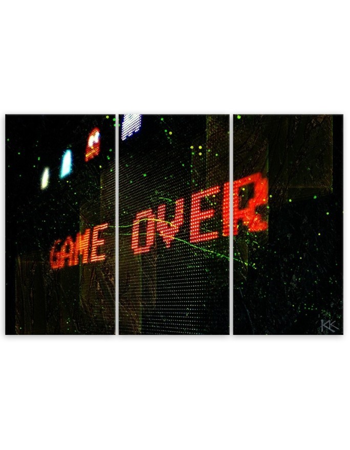Obraz na ścianę tryptyk - Game Over dla gracza | FEEBY