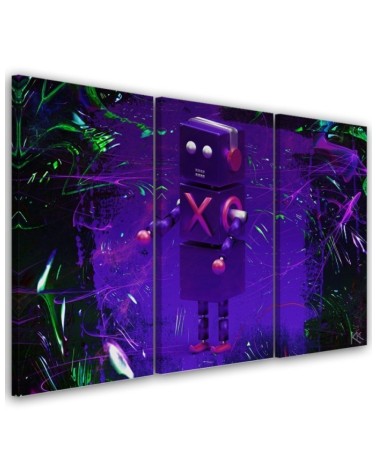 Stylish 3-part paintings Canvas - Robot for a gamer | FEEBY