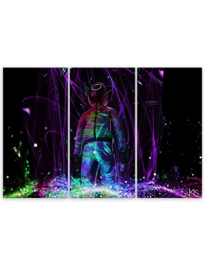 Obraz dla nastolatka trzyczęściowe - Neon gracz | FEEBY
