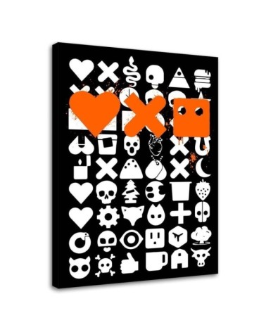 Wall art painting - Love Death and robots black Dr.Monekers | FEEBY