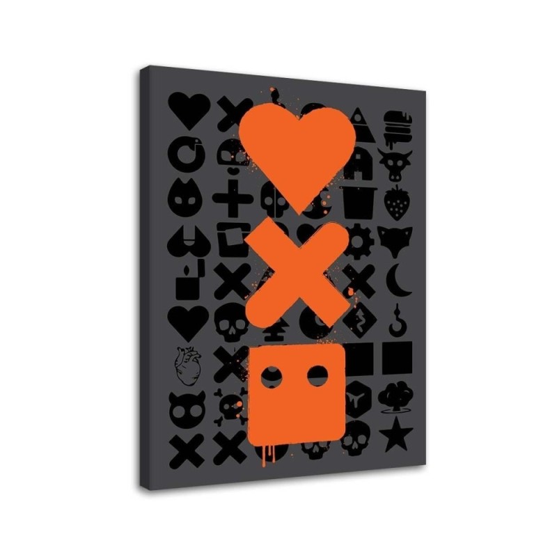 Canvas prints - Love Death and robots orange logos Dr.Monekers | FEEBY