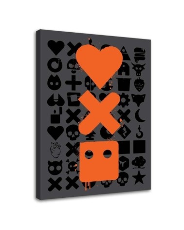 Canvas prints - Love Death and robots orange logos Dr.Monekers | FEEBY