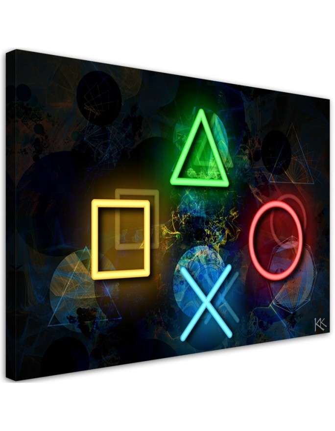 Wandbild für Wohnzimmer - Tasten für den Controller | Feeby