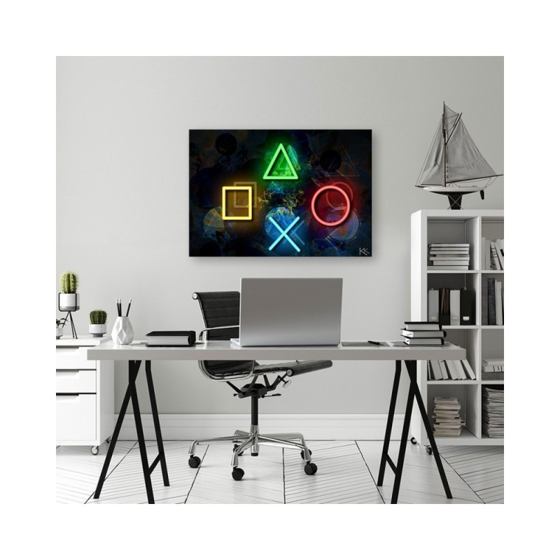 Wandbild für Wohnzimmer - Tasten für den Controller | Feeby