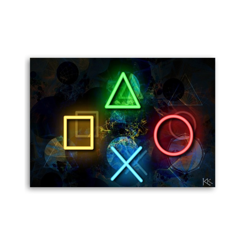 Wandbild für Wohnzimmer - Tasten für den Controller | Feeby