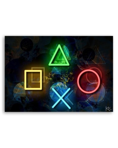 Wandbild für Wohnzimmer - Tasten für den Controller | Feeby