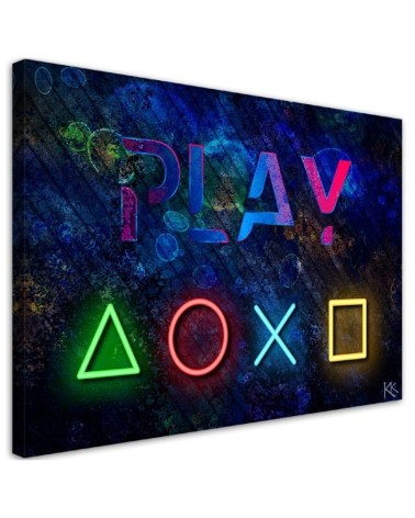 Canvas prints for a gamer - Controller buttons and play lettering | FEEBY
