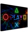 Decorative Canvas prints - Play lettering and controller buttons | FEEBY