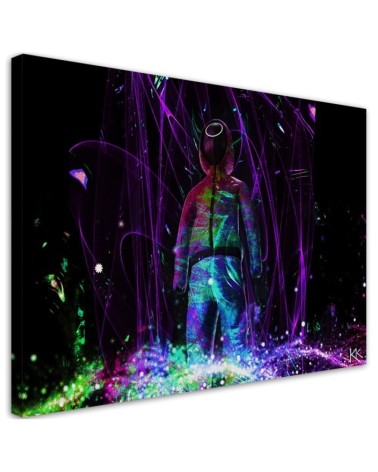 Canvas prints for a gamer - Neon Symbols Game Character | FEEBY