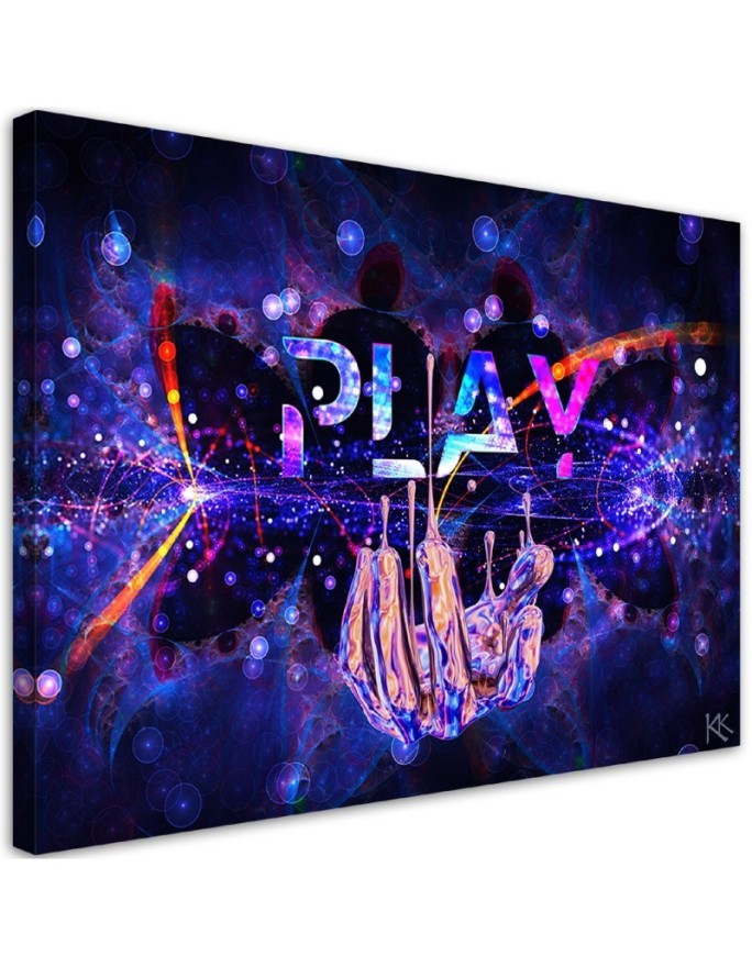 Bild auf Leinwand - Play Neon Spielkonsole | Feeby