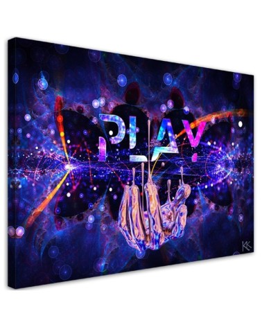 Bild auf Leinwand - Play Neon Spielkonsole | Feeby