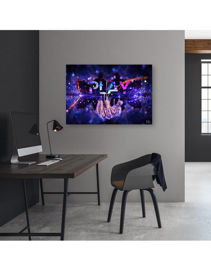 Canvas prints for a teenager's room - Neon sign Play | FEEBY