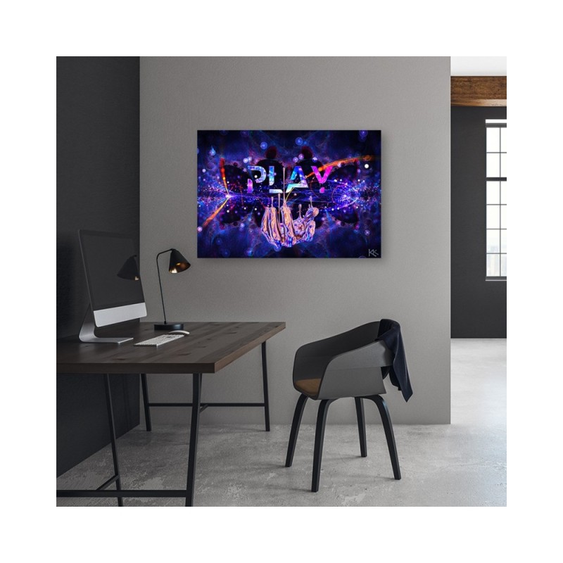 Bild auf Leinwand - Play Neon Spielkonsole | Feeby