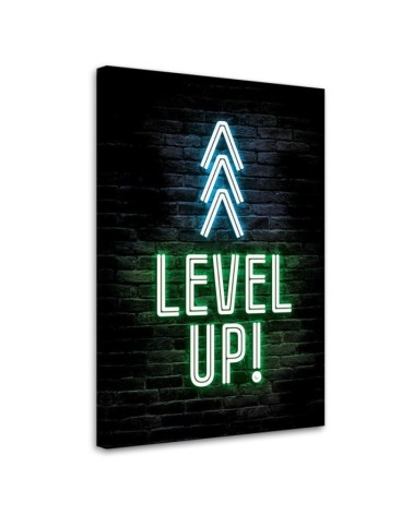 Canvas prints for gamer - Level up gaming caption | FEEBY