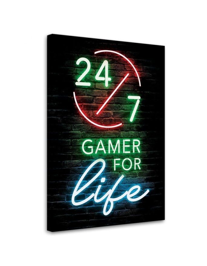 Modernes Wandbild - Der Inschrift Gamer fürs Leben | Feeby