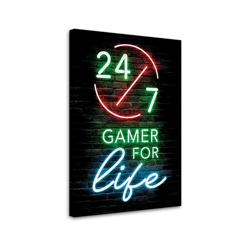 Modernes Wandbild - Der Inschrift Gamer fürs Leben | Feeby