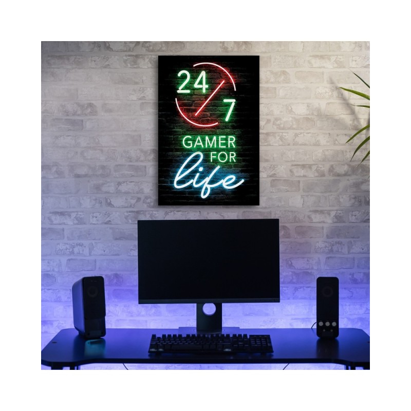 Modernes Wandbild - Der Inschrift Gamer fürs Leben | Feeby