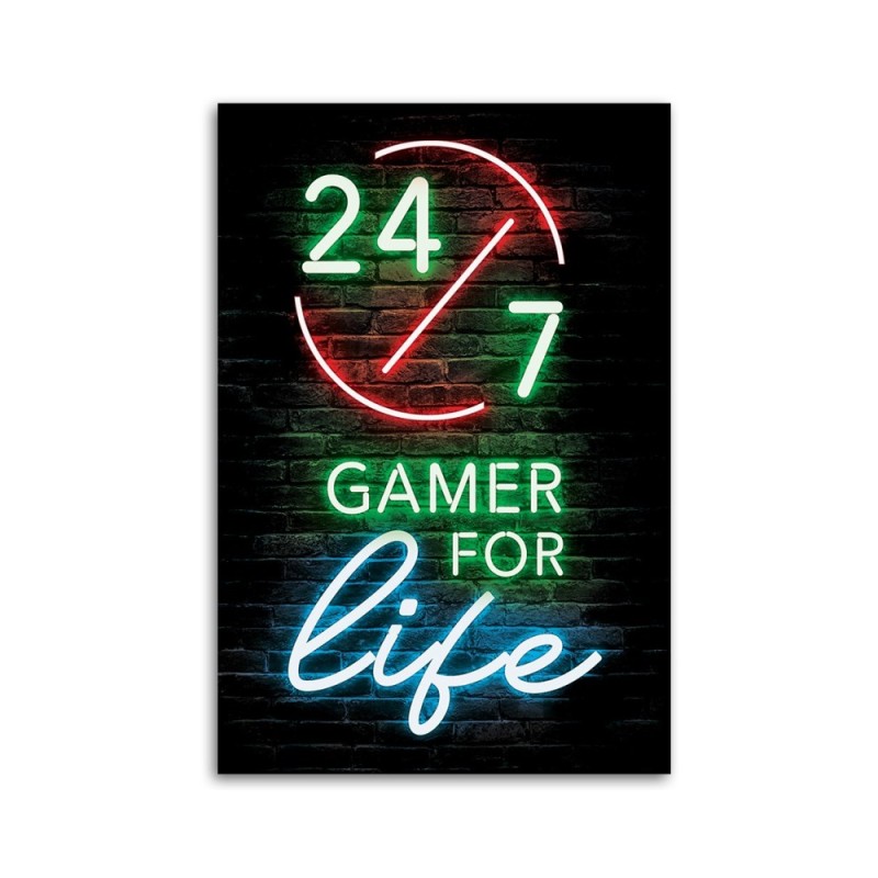 Modernes Wandbild - Der Inschrift Gamer fürs Leben | Feeby