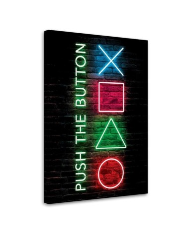 Wall art canvas painting - Gamer controller buttons caption | FEEBY