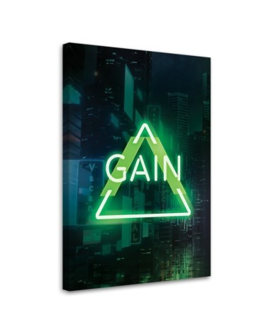 Gaming Canvas prints - Green GAIN lettering for gamer | FEEBY