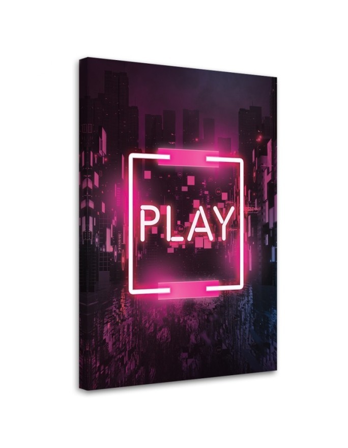Obraz na ścianę - Różowy napis PLAY dla gracza | FEEBY