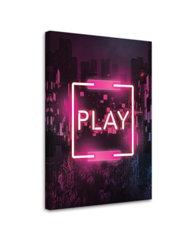 Obraz na ścianę - Różowy napis PLAY dla gracza | FEEBY