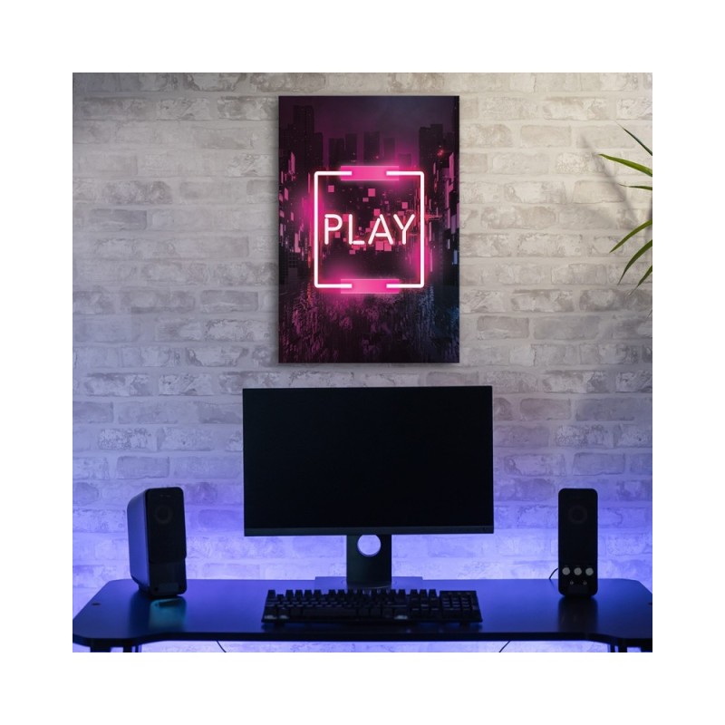 Leinwandbild - Pink Play Inschrift für den Spieler | Feeby
