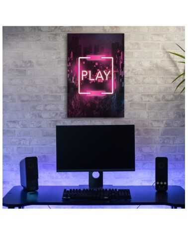 Leinwandbild - Pink Play Inschrift für den Spieler | Feeby