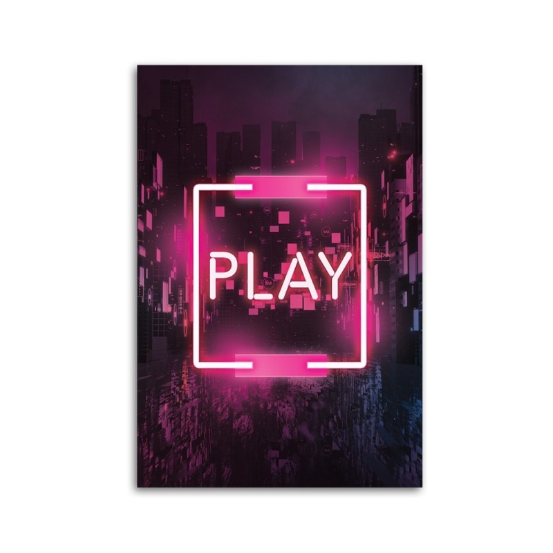 Leinwandbild - Pink Play Inschrift für den Spieler | Feeby