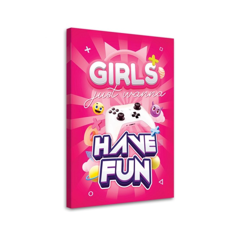 Leinwandbild modern - Gaming Inschrift für Frauen | Feeby