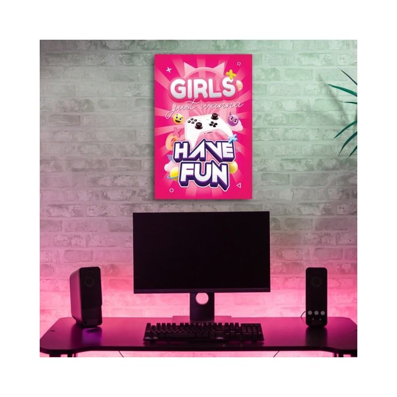 Leinwandbild modern - Gaming Inschrift für Frauen | Feeby